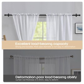 Matte Black Curtain Rods for Windows 120 to 168 Inch(3-14 Feet),Extra Long Drapery Rod for Large Window,1" Diameter Rods with Modern Curtain Rod with Simple End Caps