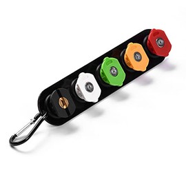 Durable Metal Pressure Washer Nozzle Holder With Five Power Washer Tips (Black Holder+ 5Nozzle Tips)