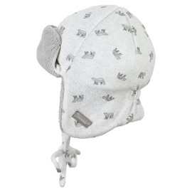 Sterntaler Baby Boys Hat Baby Aviator Hat Polar Bears, lightgrey