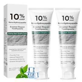 10% Nano Hydroxyapatite Toothpaste, Fluoride Free Toothpaste for Sensitive Teeth, Helps Strengthen Enamel, Freshens Breath, Daily Remineralizing Tooth