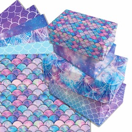 12 fogli di carta da regalo a forma di sirena, per compleanno, 6 tipi di carta da regalo per bambini, vacanze, compleanno, 50 x 68 cm