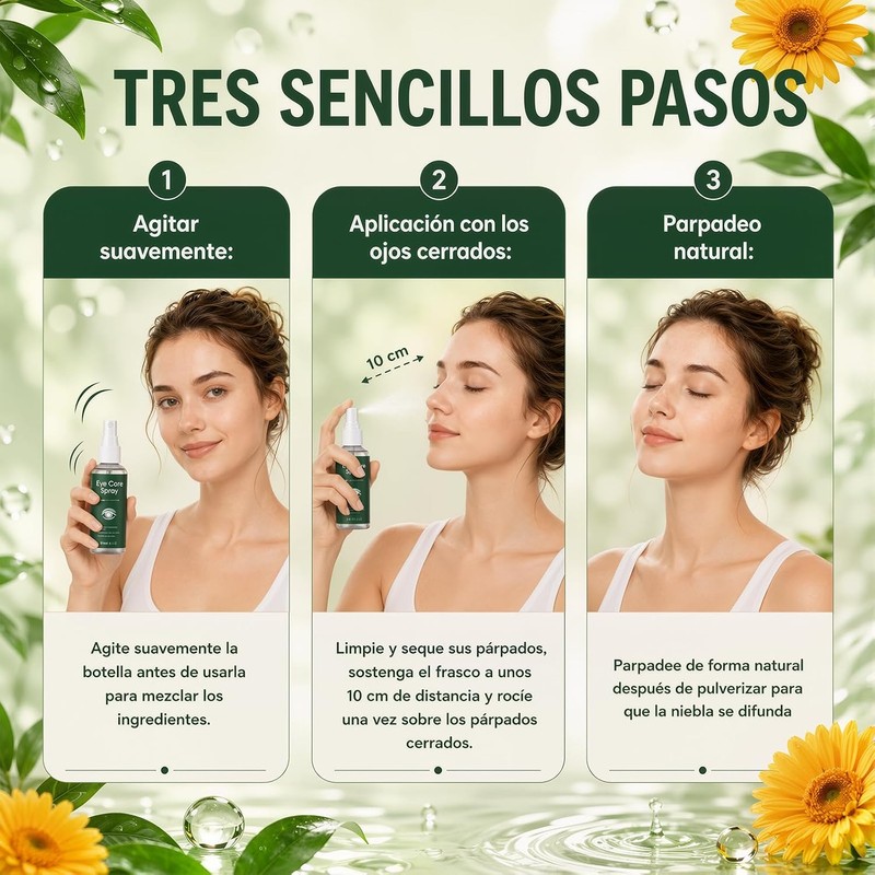 2PCS Spray Ocular de Luteína, Spray Hidratante Suave, 30ML*2