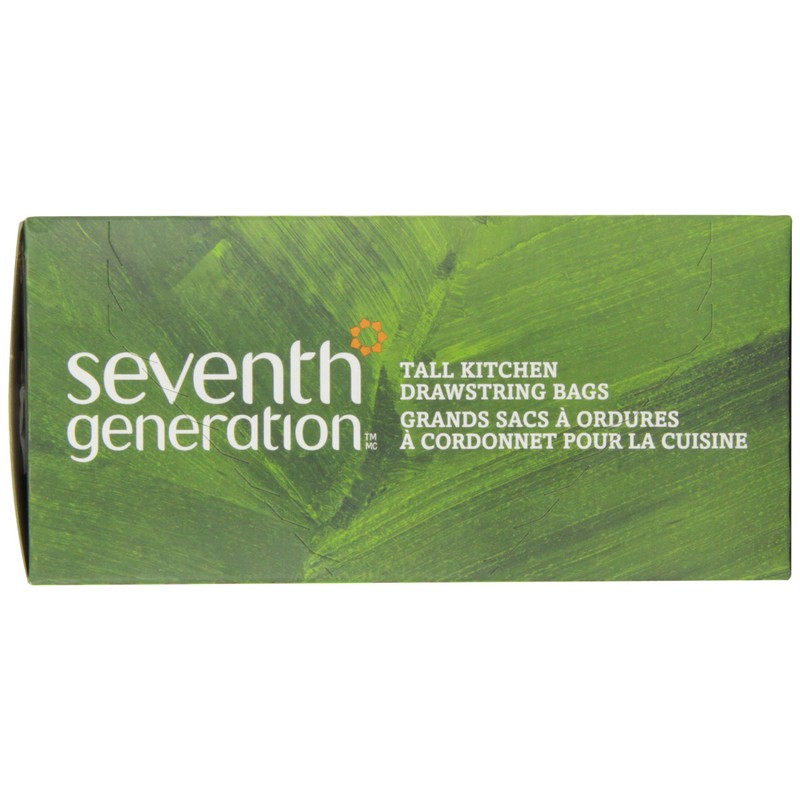 Seventh Generation, Drawstring Kitchen Trash Bags 13 gal, 20 count