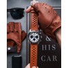 [hemsut h] Genuine Leather Watch Band, Perforated Design, Soft and