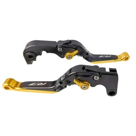 PABBUG Gold Motorcycle Accessories Engrave Logo Brake & Clutch Levers Set Adjustable Foldable Extendable CNC Compatible with Yamaha R7 2021 2022 2023, Red