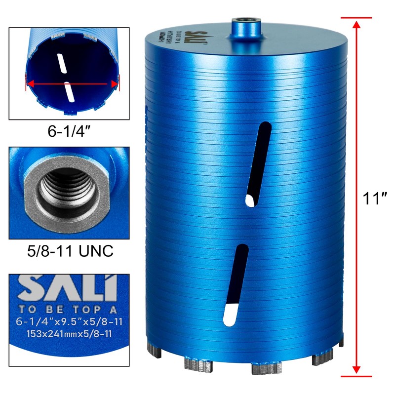 SALI Diamond Core Drill Bits 6 1/4" Diameter 10"/254mm Drilling