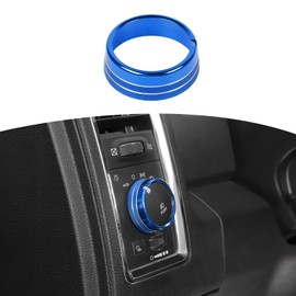 RT-TCZ for RAM Headlight Switch Knob Cover Trim Ring Fit for RAM 2010-2017 Blue Interior Accessories 1pcs
