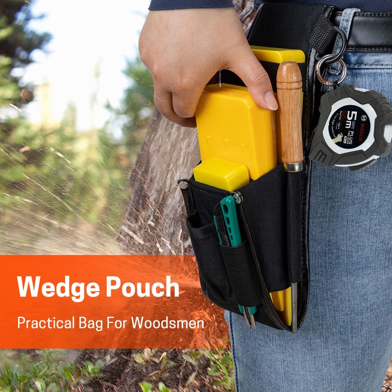 Yardmaris Felling Wedge Belt Pouch, Adjustable for Various Belts, Tree