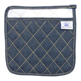 Sterling Sports® Oxford Denim Apron Cotton Indigo 70 x 80 cm- Denim Double Oven Glove Indigo 17 x 90 cm- Pot Holder-Gauntlet-Oxford Vintage Denim Place-mats (Pot Holder)