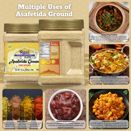 Rani Asafetida (Hing) Ground 21oz (600g) 1.3lbs PET Jar ~ All Natural | Salt Free | Vegan | Non-GMO | Kosher | Asafoetida Indian Spice | Best for Onion Garlic Substitute