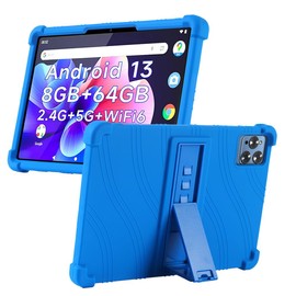 Kebiory for KADYBE D115/ANTEMPER/kimlok 2024 10.1 Tablet Android 13 Silicone Case Kids Friendly with Stand for ANTEMPER ZONKO D115/YOSAVlOR YQCP20/Vortex TAB10/DOOGEE T10 T10S T10 Pro Tablet (Blue)