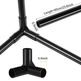 Sawysine 102 Pcs DIY PVC Projects Set Included 60 Pcs 24 Inch PVC Pipe and 42 Connection Pipe Fittings for Spring, Home, Greenhouse, Garden, Farm, Workshop, Summer(Black,3/8 Inch)