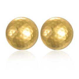 Niaspi Hammered Gold Spherical Stud Earrings for Women 18K Gold Plated Stainless Steel Round Half Ball Studs Earrings Statement Ear Jewelry