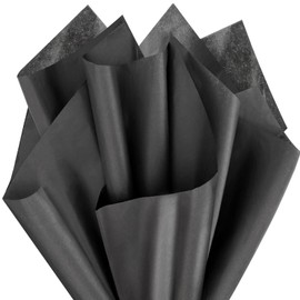 EUSOAR Black Tissue Paper, 500 Sheets Large Gift Wrap Tissue Paper Bulk, Present Packaging Stuffing DIY Gift Bags Project Art Crafts Wrapping for Weddings Birthday Festival Party Decor -20x30 inches