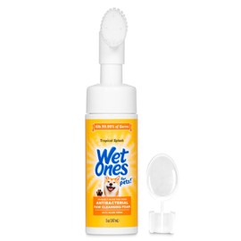 Wet Ones for Pets Antibacterial Dog Paw Cleaner with Built-in Scrubber Brush, Tropical Splash Scent - Foaming Cleanser for Dog Paws - Paw Washer & Grooming Care, 5 Ounce