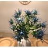 Fermus 5 Stems Artificial Thistle Flowers 5 Branch Real Touch