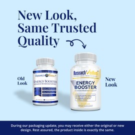 Research Verified Energy Booster - 180 Capsules - Caffeine Free - B Vitamins and Adaptogens - 3 Month Supply