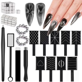 TELAIN 72 Stück Nagel Magnet Set, Katzenaugen Gel Nagellack Magnet, Magnetischer Nagellack, Katzenaugen Magnet für Nägel, Nagel Design Werkzeuge, Nagelkunst Zubehör