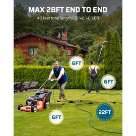 DEWENWILS Outdoor Extension Cord 1 to 3 Splitter, 3 Prong Outlets Plugs, Max 28ft End to End (40 FT Total),16/3C SJTW Weatherproof Wire for Outdoor String Lights Other Appliances, ETL