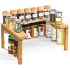 Puosike Spice Racks for Cabinet, Expandable, Spice Rack, Standing Bamboo,