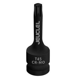 JEUCLEL T45 Torx Bit Socket, 1/2" Drive Torx Star 6 Point Impact Bit Socket, 3-Inch, Cr-Mo Steel, Screwdriver Adapter for Electric Ratchet Wrenches Fastening Screws Hand Repair