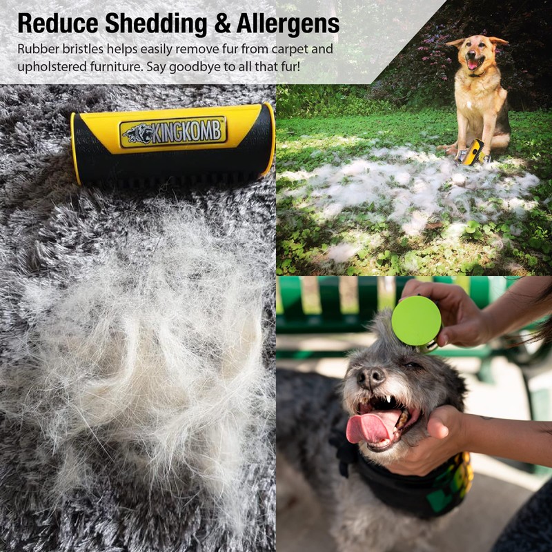 King Kanine Mini King Komb Pet Grooming Brush, Self Cleaning