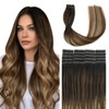 SURNEL Injected Tape in Hair Extensions 22 Inch Natural Black
