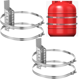 2 Set Stainless Steel Expansion Tank Mounting Bracket, Water Heater Straps, Earthquake Straps, Adjustable Holder for 5 Gallon 13 Inch Diameter Pole