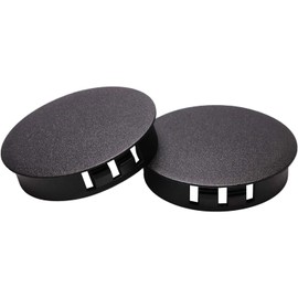 LvYiLinggg Set of 2 Plastic Black 60mm Flush Type Round Panel Snap-in Hole Cap Protective Cap for Furniture Panel