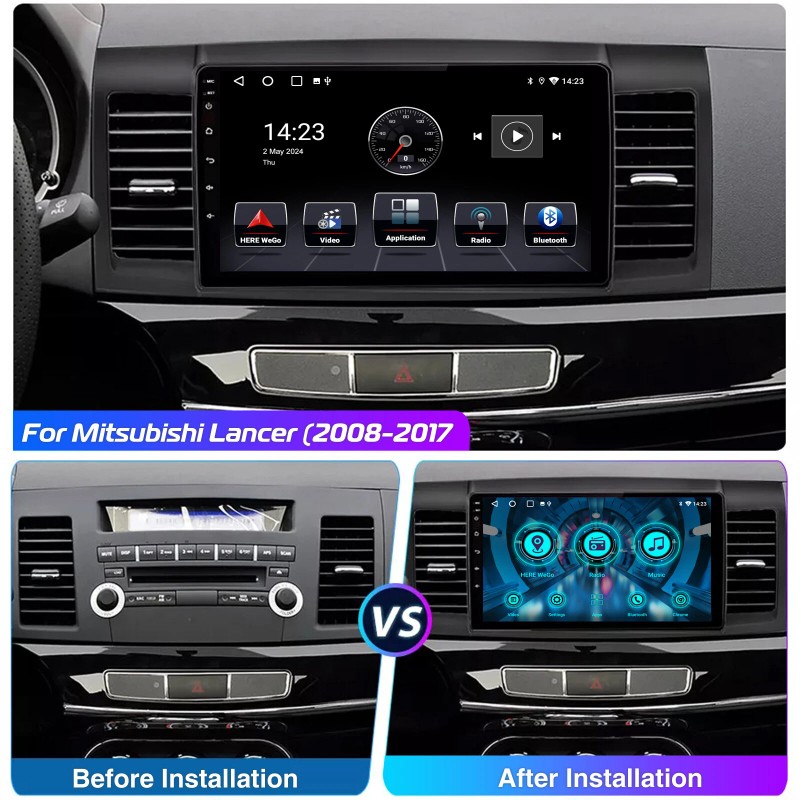 ESSGOO For Mitsubishi Lancer 2007-17 Apple Carplay Android 13 Car