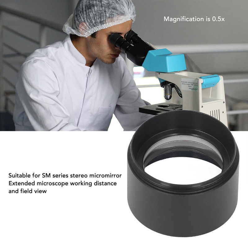 Auxiliary Objective Lens Aluminum Alloy 0.5X Microscope Part for SM