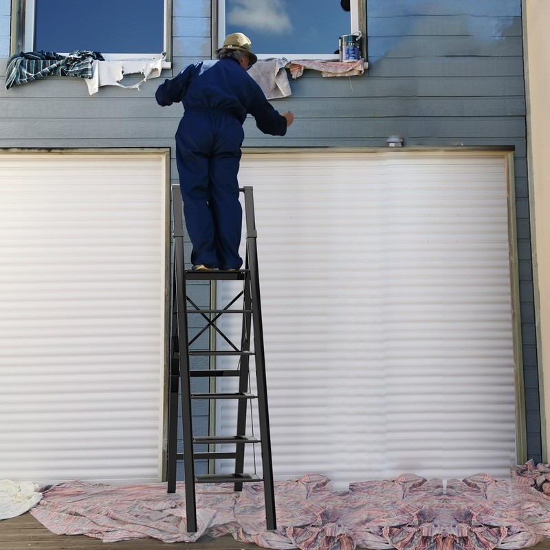 6 Step Ladder, Portable Step Ladder with Handrails, Folding Step