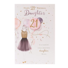 21st Birthday Card for Daughter - Daughter 21st Birthday Card - Daughter Birthday Card - Birthday Card for Her - Lovely Message Inside