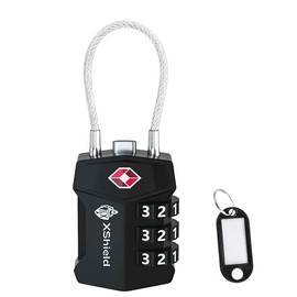 Double Dragon 1-Pack TSA Approved Suitcase Locks | Strong Shackle, Cut-Resistant Zinc Alloy, Lightweight 3-Digit Combination Travel Padlocks for Luggage, Bags & Backpacks