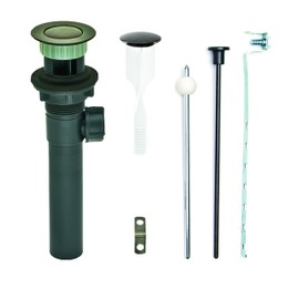 PF WaterWorks PF0324-ORB-GR Never Clog Sink/Lavatory, Gray ABS ClogFREE Universal Pop-Up Drain Assembly-Easy Remove Magnetic Stopper-Oil Rubbed Bronze (Grey Body with Overflow)