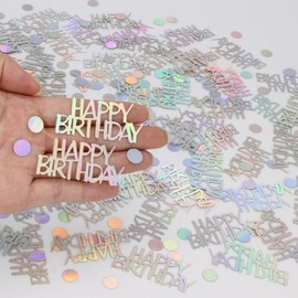 Birthday Confetti, Glitter Happy Birthday Table Decorations, 270 PCS Iridescent Party Decorations - color: Color2