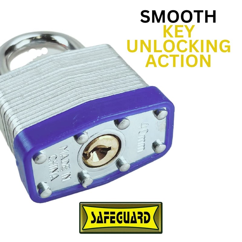 SAFEGUARD 30mm/1.18" High-Security Short Shank Laminated Padlock with Hardened Shackle
