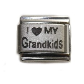 Sexy Sparkles I Love My Grandkids Italian Link Bracelet Charm