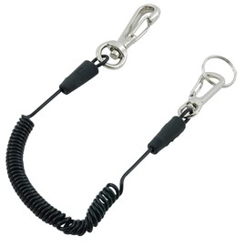 SK11 SSC-05BK Safety Cord, Carabiner Type, Black