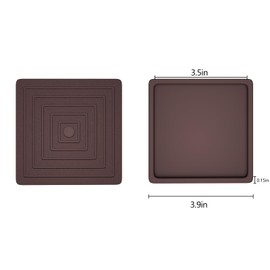 3.5x3.5 Square Rubber Furniture Caster Cups,8 Pack Anti-Sliding Furniture Pads Bed Stopper Floor Protectors with Grip,Protect Any Flooring Brown