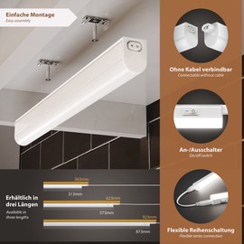 Parlat LED Under-Cabinet luminaire Rigel, 31.3cm, 445lm, White, BS
