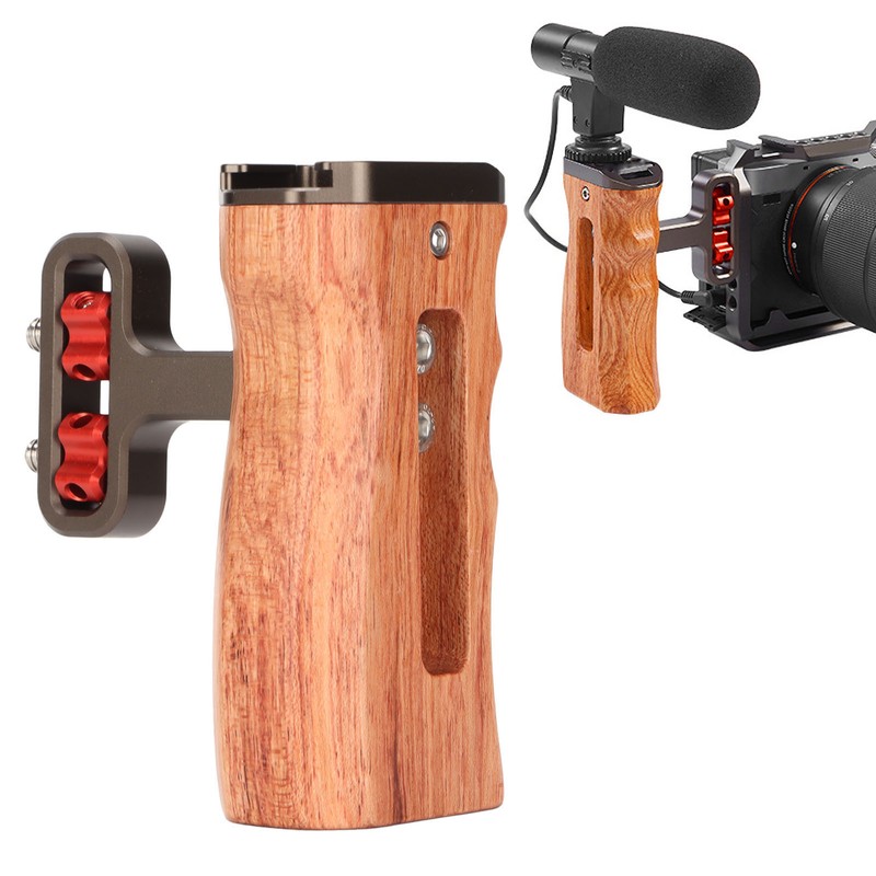 Universal Side Wooden Handle Grip Natural Adjustable Brazilian Wood Side