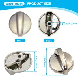 WELURE WB03T10284 191D5100 5Pcs Oven Knobs Replacement Fit for GE Range Stove JB680SP4SS JB680SP5SS JB680ST1SS JB680ST2SS JB680ST3SS JB680ST4SS JB700SN1SS JB700SN2SS JB700SN3SS JB700SN4SS JB700SN5SS