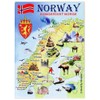 Norway Graphic Map and Attractions Souvenir Fridge Magnet 2.5" X