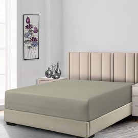 Royal Bedding Silky Soft Cotton Blend Fitted Sheet, 650 Thread Count, Wrinkle Free Fitted-Sheet, 100% Cotton-Poly Blend Fitted, Low Profile Fitted up to 10 Inch Fit, King Size, Sage