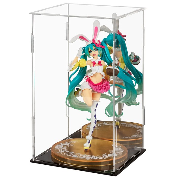 LileZbox Acrylic Display Case, Black Mirrored Display Box, Versatile Collectibles