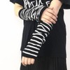Ro Rox Gothic Striped Arm Warmers Fingerless Thumb Hole Elbow