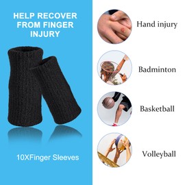 EDNYZAKRN Pack of 10 Finger Protectors for Injury, Finger Bandage Finger Bandage Stretchy Finger Cover for Trigger Finger Arthritis Swelling Basketball Finger Protection
