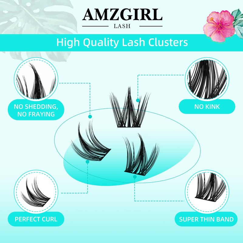 Lash Clusters Manga 140Pcs Eyelash Cluster Wet Look Ultra-Thin Lash