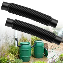 EcoBrisa Rain Barrel Hose Connector Kit 1.25"Dia Downspout Diverter Kit Linking Rainwater Overflow Barrels to Store More Rainwater for Outdoor Home Garden(Each8.6"-31"Long)